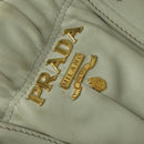 PRADA Hand Bag Leather 2way White Gold Auth 133371-19