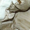 PRADA Hand Bag Leather 2way White Gold Auth 133371-22