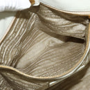 PRADA Hand Bag Leather 2way White Gold Auth 133371-23