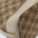 Salvatore Ferragamo Gancini Shoulder Bag Canvas Beige Gold Auth 133373-16