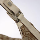 Salvatore Ferragamo Gancini Shoulder Bag Canvas Beige Gold Auth 133373-10