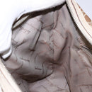 Salvatore Ferragamo Gancini Shoulder Bag Canvas Beige Gold Auth 133373-19