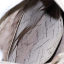 Salvatore Ferragamo Gancini Shoulder Bag Canvas Beige Gold Auth 133373-21