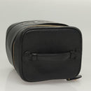 CHANEL COCO Mark Vanity Pouch Caviar Skin Black Gold CC Auth 133374-6