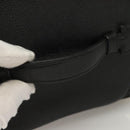 CHANEL COCO Mark Vanity Pouch Caviar Skin Black Gold CC Auth 133374-7