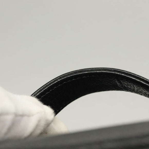 CHANEL COCO Mark Vanity Pouch Caviar Skin Black Gold CC Auth 133374