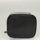 CHANEL COCO Mark Vanity Pouch Caviar Skin Black Gold CC Auth 133374-9