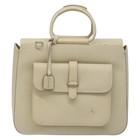 GUCCI Hand Bag Leather Beige 000 2058 0307 5 Auth 133378