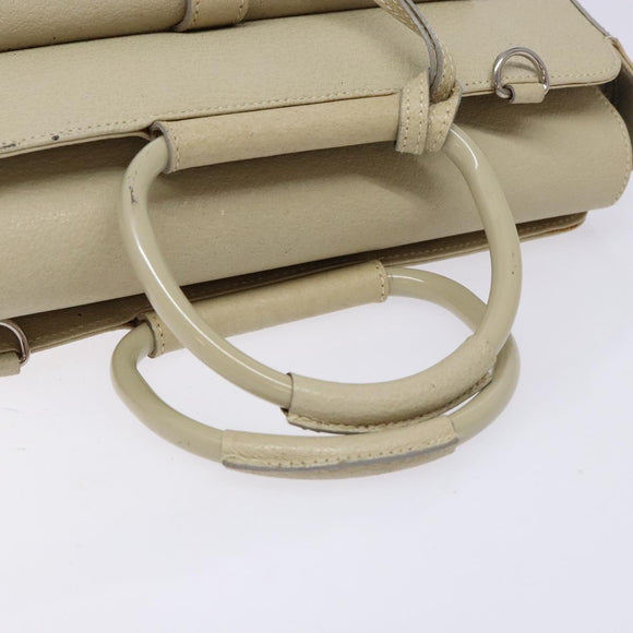 GUCCI Hand Bag Leather Beige 000 2058 0307 5 Auth 133378