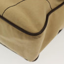 PRADA Shoulder Bag Canvas Beige Silver Auth 133380-11