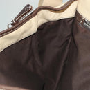 PRADA Shoulder Bag Canvas Beige Silver Auth 133380-20