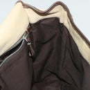 PRADA Shoulder Bag Canvas Beige Silver Auth 133380-21