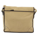 PRADA Shoulder Bag Canvas Beige Silver Auth 133380-3