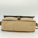 PRADA Shoulder Bag Canvas Beige Silver Auth 133380-9