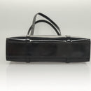PRADA Shoulder Bag Patent leather Silver Navy Auth 133381-6