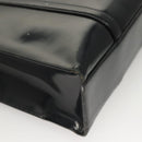 PRADA Shoulder Bag Patent leather Silver Navy Auth 133381-10