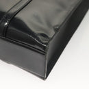 PRADA Shoulder Bag Patent leather Silver Navy Auth 133381-16