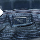 PRADA Shoulder Bag Patent leather Silver Navy Auth 133381-18