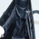 PRADA Shoulder Bag Patent leather Silver Navy Auth 133381-19