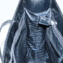 PRADA Shoulder Bag Patent leather Silver Navy Auth 133381-20