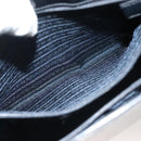 PRADA Shoulder Bag Patent leather Silver Navy Auth 133381-21