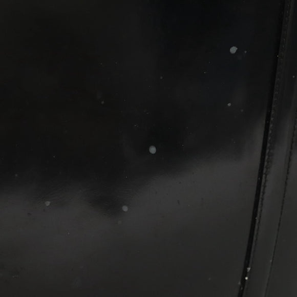 PRADA Shoulder Bag Patent leather Silver Navy Auth 133381