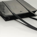 PRADA Shoulder Bag Patent leather Silver Navy Auth 133381-7