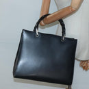 GUCCI Bamboo Hand Bag Leather Black 002 1010 3754 Auth 133382-23