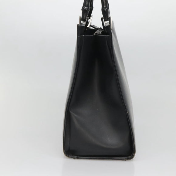 GUCCI Bamboo Hand Bag Leather Black 002 1010 3754 Auth 133382