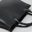 GUCCI Bamboo Hand Bag Leather Black 002 1010 3754 Auth 133382-6