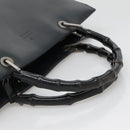 GUCCI Bamboo Hand Bag Leather Black 002 1010 3754 Auth 133382-7
