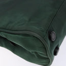 PRADA Hand Bag Nylon Green Gold Auth 133384-16