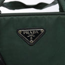 PRADA Hand Bag Nylon Green Gold Auth 133384-17