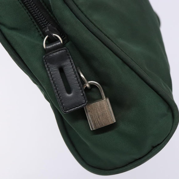 PRADA Hand Bag Nylon Green Gold Auth 133384