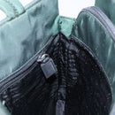 PRADA Hand Bag Nylon Green Gold Auth 133384-21