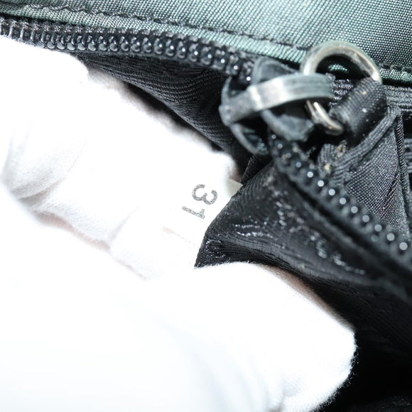 PRADA Hand Bag Nylon Green Gold Auth 133384