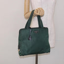 PRADA Hand Bag Nylon Green Gold Auth 133384-27