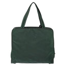 PRADA Hand Bag Nylon Green Gold Auth 133384-2