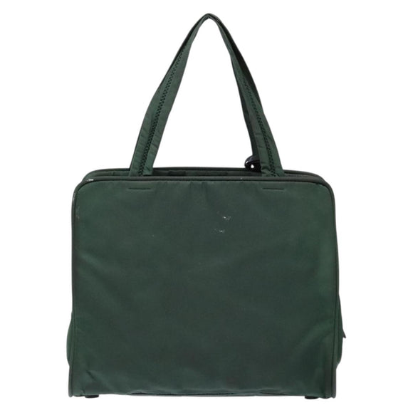 PRADA Hand Bag Nylon Green Gold Auth 133384