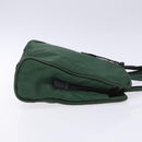 PRADA Hand Bag Nylon Green Gold Auth 133384-4