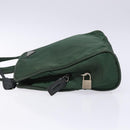 PRADA Hand Bag Nylon Green Gold Auth 133384-5