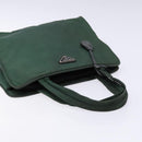 PRADA Hand Bag Nylon Green Gold Auth 133384-7