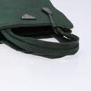 PRADA Hand Bag Nylon Green Gold Auth 133384-8