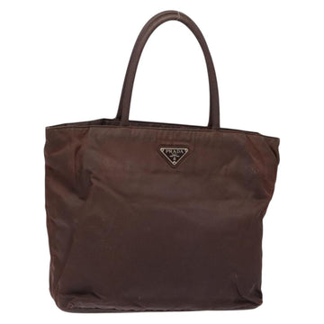 PRADA Tote Bag Nylon Brown Auth 133385