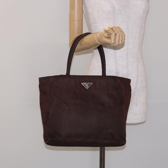 PRADA Tote Bag Nylon Brown Auth 133385