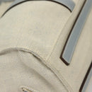 PRADA Tote Bag Canvas Beige Silver Auth 133386-10