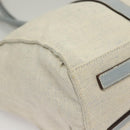 PRADA Tote Bag Canvas Beige Silver Auth 133386-15