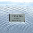 PRADA Tote Bag Canvas Beige Silver Auth 133386-19