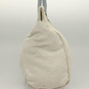 PRADA Tote Bag Canvas Beige Silver Auth 133386-5