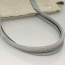 PRADA Tote Bag Canvas Beige Silver Auth 133386-8